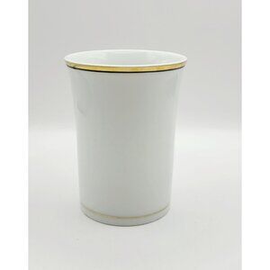 White Vanity Make-up Brush Holder Porcelain Toothbrush Trinket Bathroom Cup